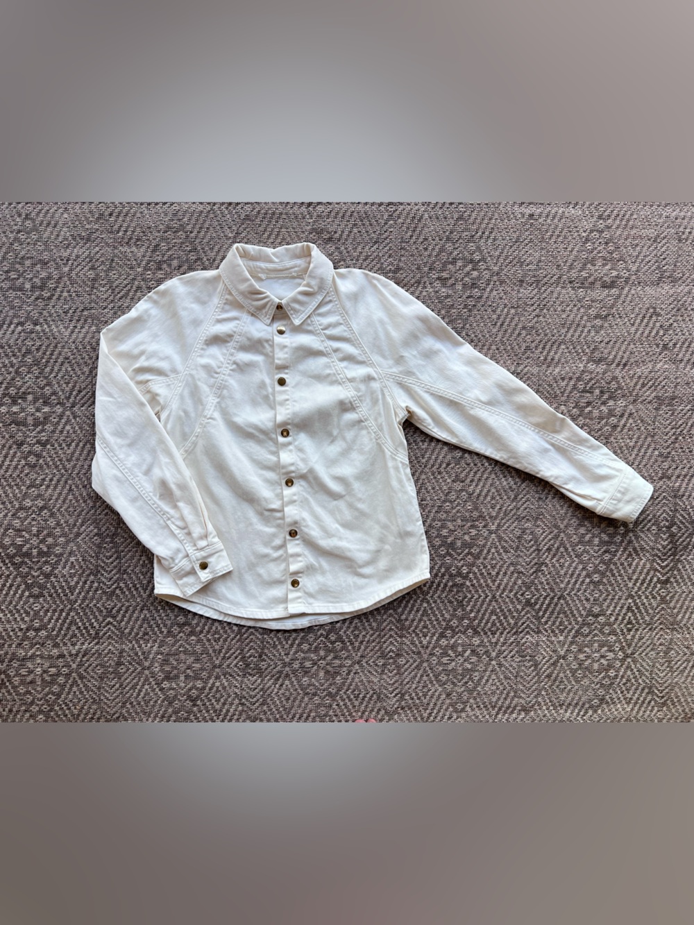 ba&sh Lady Shirt Jacket Ivory Utility Shacket Snap Front Size 2